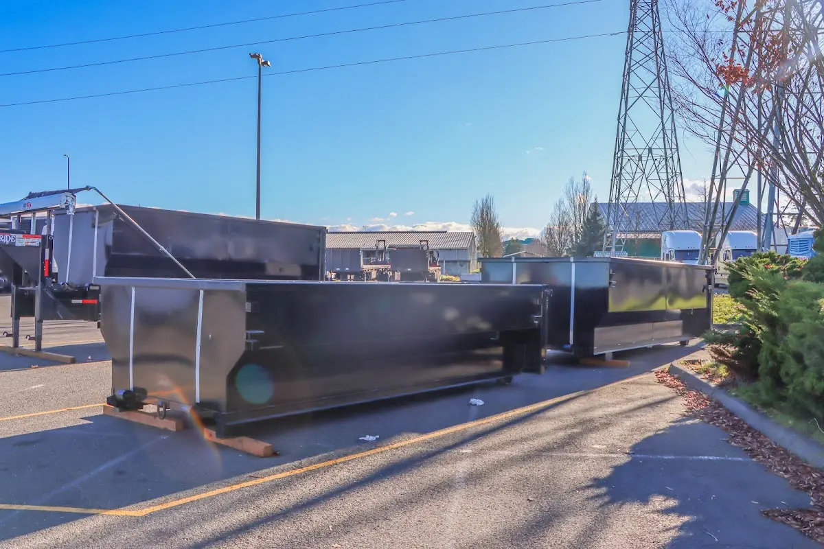 Roll-off dumpster ready for waste disposal at job site for 15 Yard Dumpster Rental in Collier